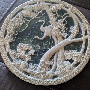 Elegant Ivory and Green Wall Art